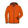 Men's Hooded Fleece Bluza polarowa z kapturem męska JN571 - dark-orange/carbon