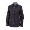 Ladies' Plain Shirt Gładka koszula damska JN618 - black/black-white