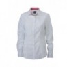 Ladies' Plain Shirt Gładka koszula damska JN618 - white/red-white