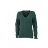 Ladies' V-Neck Pullover Pulower sweter z dekoltem w serek damski JN658 - forest green