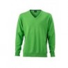Men's V-Neck Pullover Pulower sweter z dekoltem w serek męski JN659 - green