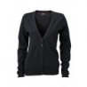 Ladies' V-Neck Cardigan Kardigan sweter z dekoltem w serek damski JN660 - black