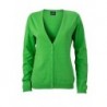 Ladies' V-Neck Cardigan Kardigan sweter z dekoltem w serek damski JN660 - green