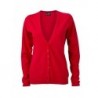 Ladies' V-Neck Cardigan Kardigan sweter z dekoltem w serek damski JN660 - red