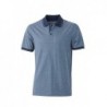 Men's Heather Polo Melanżowa koszulka polo męska JN706 - blue-melange/navy
