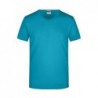 Men's Slim Fit V-T T-shirt Slim Fit z dekoltem w serek męski JN912 - caribbean-blue