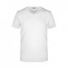Men's Slim Fit V-T T-shirt Slim Fit z dekoltem w serek męski JN912 - white
