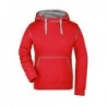 Ladies' Lifestyle Hoody Bluza z kapturem damska JN960 - red/grey-heather