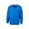 Men's Lifestyle Zip-Hoody Bluza z kapturem zapinana na zamek męska JN963 - cobalt/grey-heather