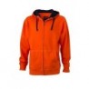 Men's Lifestyle Zip-Hoody Bluza z kapturem zapinana na zamek męska JN963 - dark-orange/navy