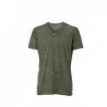 Men's Gipsy T-Shirt T-shirt z głębokim dekoltem w serek męski JN976 - dusty-olive