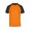 Men's Raglan-T T-shirt męski w dwukolorowej stylistyce reglan JN010 - orange/black