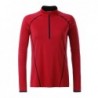 Ladies' Sports Shirt Longsleeve T-shirt sportowy z długim rękawem damski JN497 - red/black
