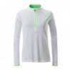 Ladies' Sports Shirt Longsleeve T-shirt sportowy z długim rękawem damski JN497 - white/bright-green