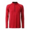 Men's Sports Shirt Longsleeve T-shirt sportowy z długim rękawem męski JN498 - red-melange