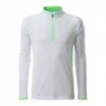 Men's Sports Shirt Longsleeve T-shirt sportowy z długim rękawem męski JN498 - white/bright-green