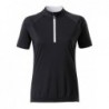 Ladies' Bike-T Half Zip T-shirt rowerowy z krótkim zamkiem damski JN513 - black/white