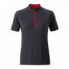 Ladies' Bike-T Half Zip T-shirt rowerowy z krótkim zamkiem damski JN513 - titan/tomato