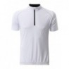 Men's Bike-T Half Zip T-shirt rowerowy z krótkim zamkiem męski JN514 - white/black