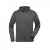 Men's Sports Zip Hoody Bluza sportowa z kapturem zapinana na zamek błyskawiczny męska JN532 - dark-melange