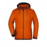 Ladies' Hooded Fleece Bluza polarowa z kapturem damska JN570 - dark-orange/carbon