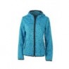 Ladies' Knitted Fleece Hoody Bluza z kapturem z tkanego polaru damska JN588 - blue-melange/black