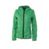 Ladies' Knitted Fleece Hoody Bluza z kapturem z tkanego polaru damska JN588 - green-melange/black