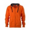 Men's Hooded Jacket Bluza dresowa z kapturem męska JN595 - dark-orange/carbon