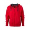Men's Hooded Jacket Bluza dresowa z kapturem męska JN595 - red/carbon