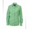 Ladies' Checked Blouse Koszula w kratę damska JN616 -  green/white