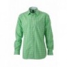 Men's Checked Shirt Koszula w kratę męska JN617 -  green/white