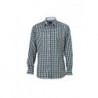 Men's Checked Shirt Koszula w kratę męska JN617 - forest-green/white