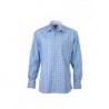 Men's Checked Shirt Koszula w kratę męska JN617 - glacier-blue/white
