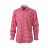 Men's Checked Shirt Koszula w kratę męska JN617 - red/white