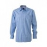 Men's Plain Shirt Gładka koszula męska JN619 - light-blue/navy-white