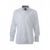 Men's Plain Shirt Gładka koszula męska JN619 - white/black-white