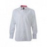 Men's Plain Shirt Gładka koszula męska JN619 - white/red-white