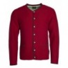 Men's Traditional Knitted Jacket Dzianinowa kurtka w tradycyjnym stylu męska JN640 - red/anthracite-melange/green