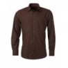 Men's Shirt Longsleeve Poplin Koszula męska z długim rękawem z poplinu JN678 - brown