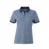 Ladies' Heather Polo Melanżowa koszulka polo damska JN705 - blue-melange/navy
