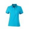 Ladies' Heather Polo Melanżowa koszulka polo damska JN705 - turquoise-melange/turquoise