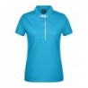 Ladies' Polo Single Striped Koszulka polo z kontrastową plisą damska JN725 - turquoise/white