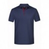 Men's Polo Single Striped Koszulka polo z kontrastową plisą męska JN726 - navy/red