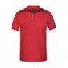 Men's Polo Single Striped Koszulka polo z kontrastową plisą męska JN726 - red/navy