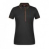 Ladies' Polo Striped Koszulka polo z kontrastową plisą damska JN727 - black/orange