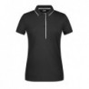 Ladies' Polo Striped Koszulka polo z kontrastową plisą damska JN727 - black/silver