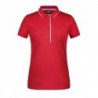 Ladies' Polo Striped Koszulka polo z kontrastową plisą damska JN727 - red/white