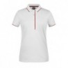 Ladies' Polo Striped Koszulka polo z kontrastową plisą damska JN727 - white/red