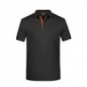 Men's Polo Striped Koszulka polo z kontrastową plisą męska JN728 - black/orange
