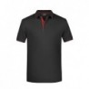 Men's Polo Striped Koszulka polo z kontrastową plisą męska JN728 - black/red